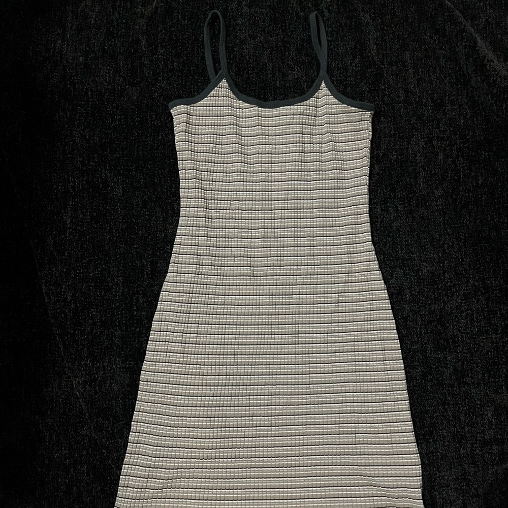 Vintage Xhilaration Tan and Black Striped Camisole Dress